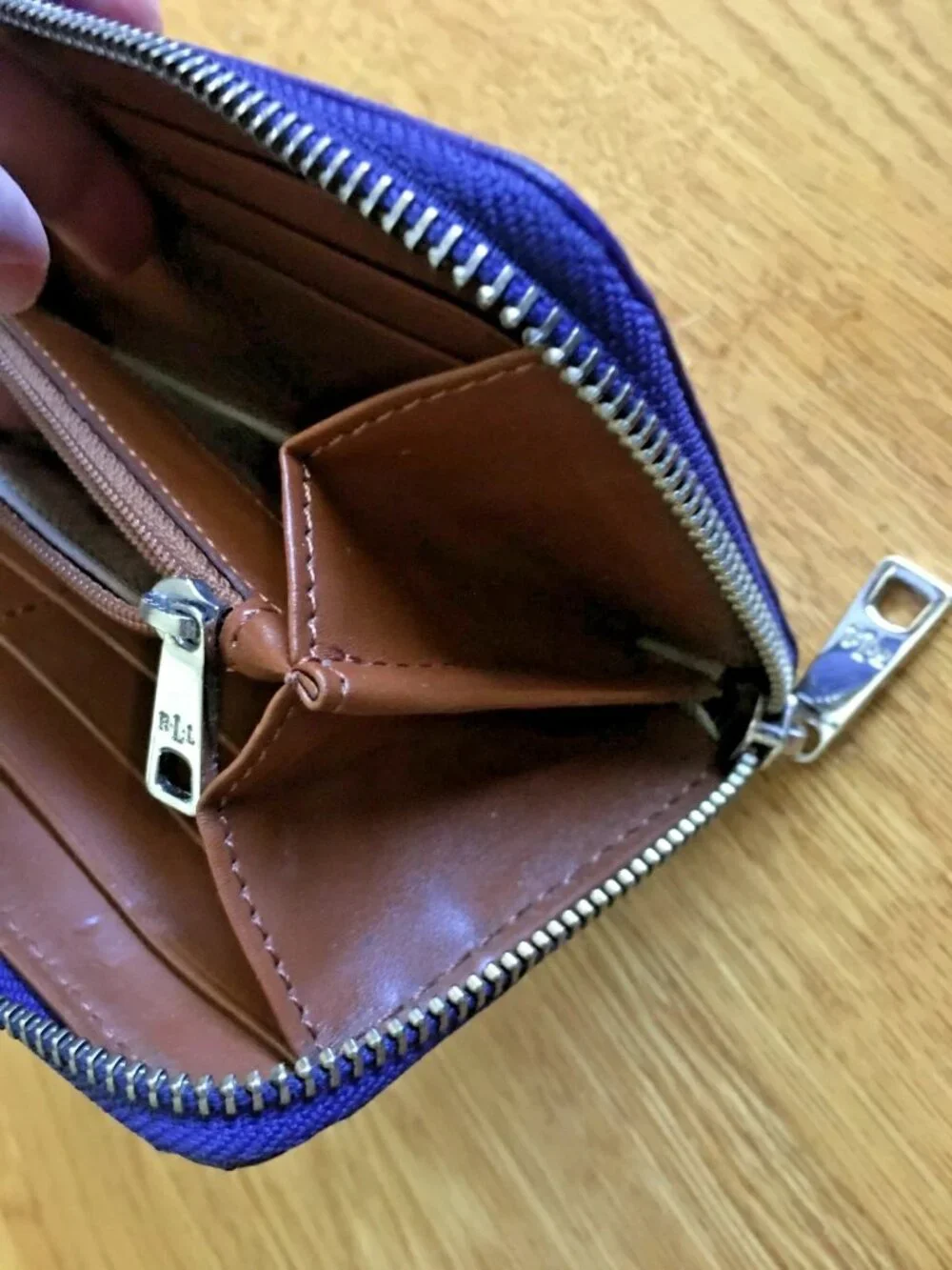 Lauren Ralph Lauren Full-Grain Leather Large Zip Continental Accordion Wallet